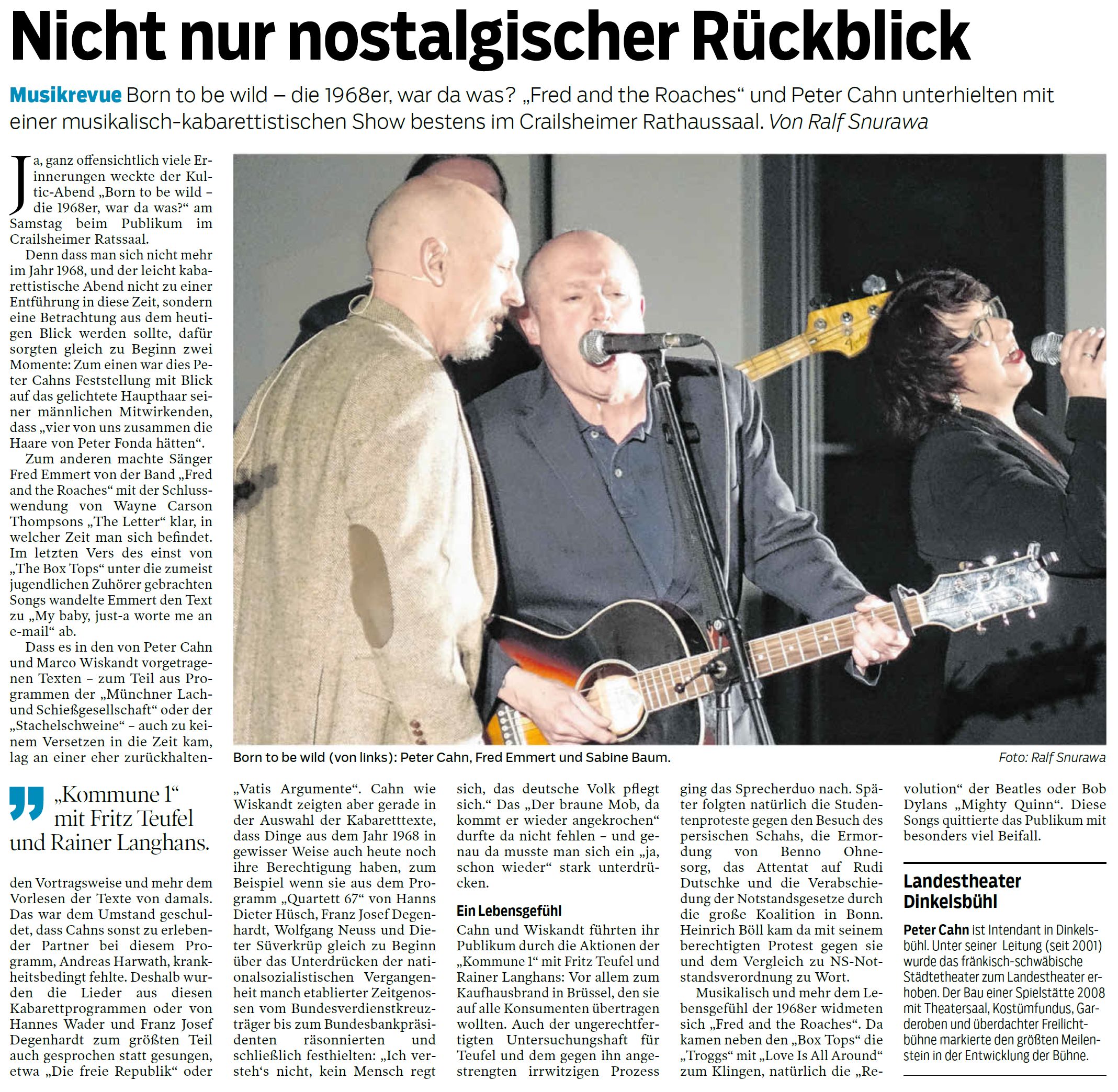 �Born to be wild � die 1968er, war da was?� in Crailsheim